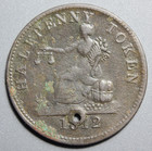 Lower Canada Halfpenny Token 1812 Lc48c1 Breton 961  holed