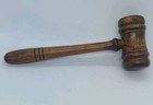 Wooden Gavel 10 75  Judge Legal Auction Hammer Brown Vintage