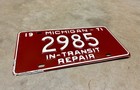 1971  Michigan  License Plate      In Transit Repair   