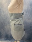 Vintage 1960s Blue Gingham Handmade Half Apron With Ric-rac And Pockets