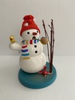 Vintage Holzkunst Christian Ulbricht Snowman Incense Burner Germany Handmade