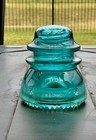 Vintage Aqua Blue Green Glass Insulator Hemingray 42 Beaded Bottom Usa