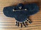 Native Indian Beaded Eagle Brown Brooch Beautiful 