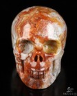 Gemstone 2 0  Red Crazy Lace Agate Hand Carved Crystal Skull  Realistic