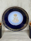 Antique French Sevres Imperial Napoleonic Napoleon Iii Cobalt 2 Cup 1 Saucer Set