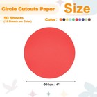 50 Sheets Construction Paper Circles 4 Inch Assorted Colored Craft Paper