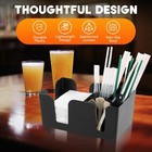 6 Compartment Bar Caddy Organizer For Napkins Straws Stirrers And Bar Supplies
