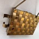 Vintage 1950s Gold Compact Vanity Purse Powder Lipstick Cigarette Case 3x4 Rare