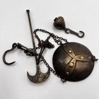 1866 Rare Antique Balance Scale Weight Old Brass Islamic Ottoman Handmade Signed
