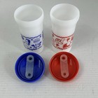 Playtex Sippy Cups Lot Of 2 Red Dinosaur Blue Sea Life With Valves 1995 Vtg