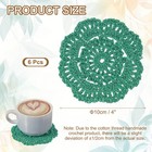 6pcs Crochet Handmade Doilies 4  Placemats Lace Coasters Green
