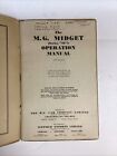 Mgtf Owners Handbook  aka Service Operation Manual  Original  1st Edition