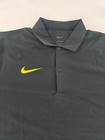 Mens Nike Black Gold Golf Polo Size Medium M New Dri Fit On Field Apparel