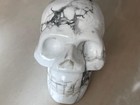 3  Natural White Howlite Carved Crystal Skull Realistic Crystal Healing  2066