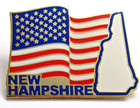 New Hampshire Lapel Pin Usa Flag State Pride Political Primary Gold Tone Vintage