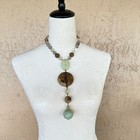 Asian Chinese Antique Carved Handmade Dragon Jade Jasper Necklace Pendant Y-drop