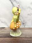 Vintage Napco Pixie Elf On Mushroom With Worm Caterpillar Original Label