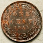 1892 Canada Large 1 Cent  unc 