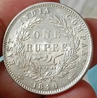  vo6 east India Company 1840 Victoria Silver Rupee Indian Head Unc Grade Rare