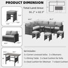 Outdoor Patio Furniture Set  7 Pieces Clearance Sectional Rattan Dining Table ch