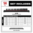 Milwaukee 49-66-7007 3 8  Drive Metric Standard Impact Socket Set - 14 Pc
