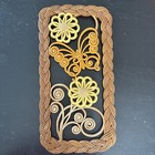 Vtg 70s Burwood Plastic Mushroom Butterfly Decor Boho Woodland Wall Art Kitch