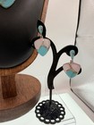 Sterling Silver Turquoise   Mother Of Pearl Inlay Set Southwestern Boho 925