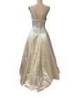 Demetrios Ivory Embellished Satin Mikado Wedding Gown Size 10  1399
