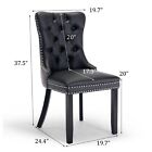 2 4 6 8 Leather Dining Chair Set Kitchen High Back Upholstered Room W  Wood Leg