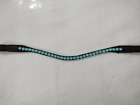 Turquoise Blue Crystal Stone Leather Browband For Horse All Size Available 