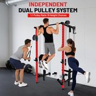 Folding Squat Rack Wall Mounted Power Rack With Pulley System Pull Up Bar Home