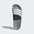 Adidas Adilette Shower Slides Gray White 3-stripes Cloudfoam Comfort Sandals