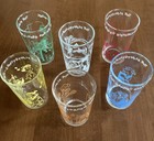 6 1960s The Flintstones Cartoon Welch Juice Glasses Stamped Bottoms Never Used