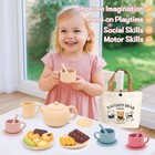 Silicone Tea Party Set For Little Girls Kids Toddlers Tea Set With Tea Pot Cup