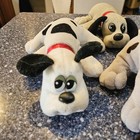 Vintage 1986 Lot Of 4 Tonka Pound Puppies Grey black Plush With Red Collar 8   