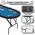 Portable 8-player Poker Table Folding  71  Oval Casino Table For Home Game Room