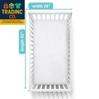 2 Pack 100  Natural Cotton Fitted Crib Sheets 52  X 28  - Soft  Breathable  Hypo