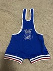 Vintage Michigan Usa Wrestling Singlet Medium Reversible Blue Red Tournament