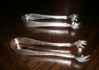 Vintage Ice sugar Tongs Marked Silverplate Bird Talon Claw 6 1 2  Long Set Of 2