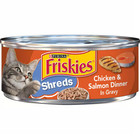 144 Cans - 5 5oz Cans Friskies Shreds Chicken   Salmon Dinner In Gravy Wet Cat F