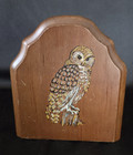 Vintage Wood Owl Decor Bookend Mcm Library Office Decor Retro - Only 1