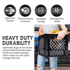 Juggernaut Storage 16qt Heavy-duty Plastic Milk Crate Black With Built-in Handle