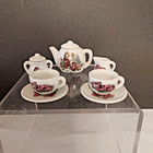 Vintage Child Porcelain Toy Bear Miniature Tea Set 9 Pieces
