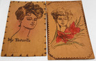 Pretty Women Leather Postcards Set Of 5 1907