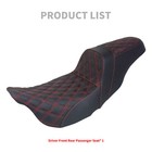 Red Lattice Stitch Gel Step Up Seat Fit For Harley Touring Road Glide Fltr 09-23