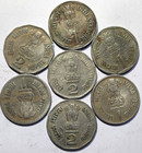 India Commemorative 7 Rare  Coins - One   Two Rupee Old Coins