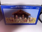Vintage Sears 12 Pc Children   s Nativity Set Wood Stable Box Complete 97886