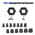 Impact Bolt Extractor Set Nut Remover Set Stripped Extraction Socket Tool 13x Us