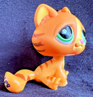 Littlest Pet Shop Striped Orange Tiger Kitty Yellow Blaze Green Eyes  Lps  1834