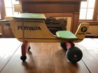 Vintage Playskool Wooden Airplane Ride-on Vehicle Mid Century Retro Toy Plane